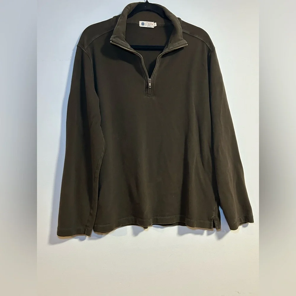 Vintage J.Crew 100% Cotton Brown Quarter Zip Pullover Sweatshirt – Men’s M